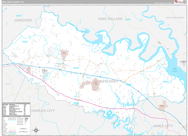 New Kent County, VA Wall Map